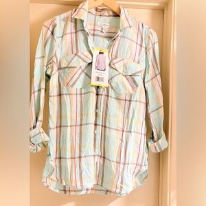 Jessica Simpson Multicolor Plaid Button Down Shirt